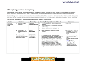 www.studyguide.pk UNIT 1 Hydrology and Fluvial Geomorphology