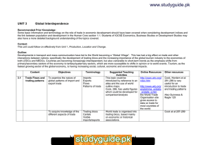 www.studyguide.pk UNIT 3 Global Interdependence