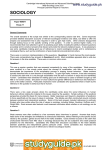 SOCIOLOGY www.studyguide.pk