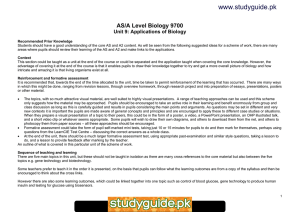 www.studyguide.pk AS/A Level Biology 9700 Unit 9: Applications of Biology