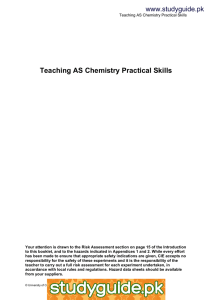 Teaching AS Chemistry Practical Skills www.studyguide.pk