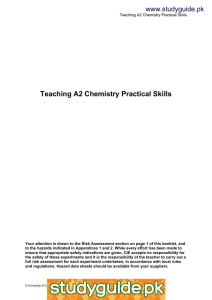 Teaching A2 Chemistry Practical Skills www.studyguide.pk