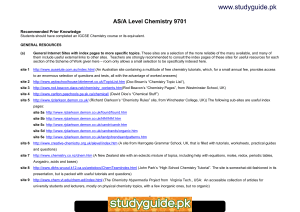 www.studyguide.pk AS/A Level Chemistry 9701