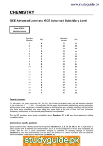 www.studyguide.pk GCE Advanced Level and GCE Advanced Subsidiary Level