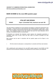 www.studyguide.pk MARK SCHEME for the June 2005 question paper