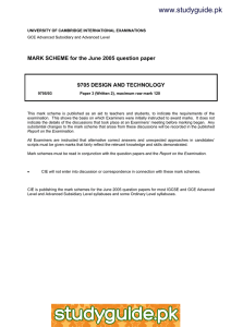 www.studyguide.pk  MARK SCHEME for the June 2005 question paper