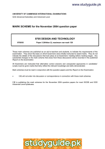 www.studyguide.pk  MARK SCHEME for the November 2004 question paper