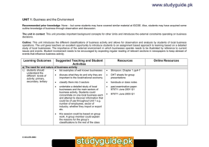 www.studyguide.pk UNIT 1: Business and the Environment