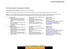 www.studyguide.pk Unit 3 Macro economic measurement and inflation