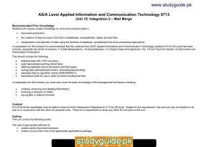 www.studyguide.pk AS/A Level Applied Information and Communication Technology 9713