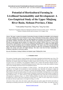 Potential of Horticultural Farming in Livelihood Sustainability and Development: A