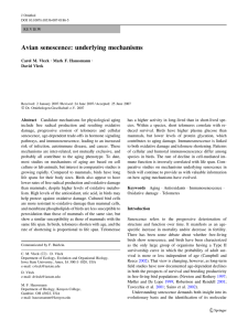 Avian senescence: underlying mechanisms R E V I E W