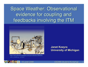 Space Weather: Observational evidence for coupling and feedbacks involving the ITM Janet