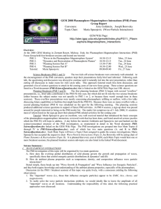 GEM 2008 Plasmasphere-Magnetosphere Interactions (PMI) Focus Group Report Conveners: