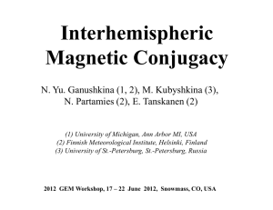 Interhemispheric Magnetic Conjugacy g j g y