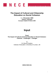 Input The Impact of Cultural and Citizenship Education on Social Cohesion