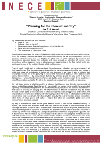 “Planning for the Intercultural City” by Phil Wood  Opening Speech