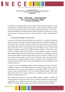 “City – Diversity – Participation” by Concepción Maiztegui Oñate  Session IV