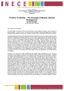“Politics of Identity – The Example of Mostar, Bosnia- Herzegovina”