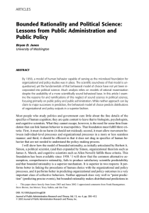 Bounded Rationality and Political Science: Lessons from Public Administration and Public Policy ARTICLES