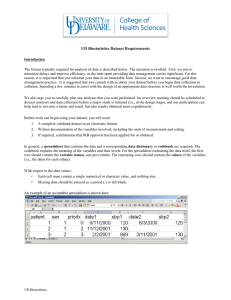 UD Biostatistics Dataset Requirements