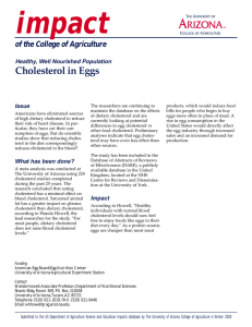 impact Cholesterol in Eggs of the College of Agriculture Healthy, Well Nourished Population