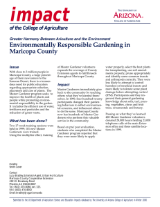 impact Environmentally Responsible Gardening in Maricopa County of the College of Agriculture