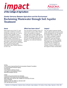 impact Reclaiming Wastewater through Soil Aquifer Treatment of the College of Agriculture