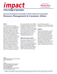 impact Resource Management &amp; Consumer Affairs of the College of Agriculture