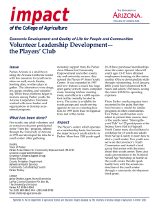 impact of the College of Agriculture Issue