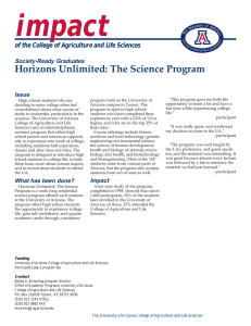 impact Horizons Unlimited: The Science Program Society-Ready Graduates