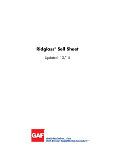 Ridglass Sell Sheet Updated: 10/15 ®