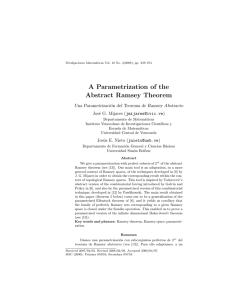 A Parametrization of the Abstract Ramsey Theorem Una Parametrizaci´