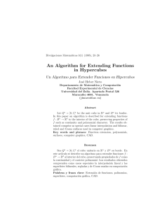 An Algorithm for Extending Functions in Hypercubes Jos´