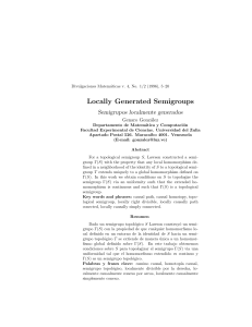 Locally Generated Semigroups Semigrupos localmente generados Genaro Gonz´ alez