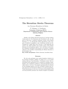 The Hermitian Morita Theorems Los Teoremas Herm´ıticos de Morita