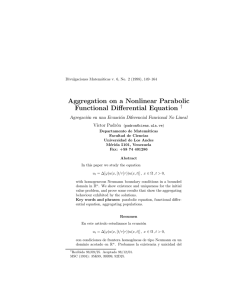 Aggregation on a Nonlinear Parabolic Functional Differential Equation † Agregaci´