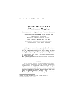 Operator Decomposition of Continuous Mappings Descomposici´ on por Operadores de Funciones Continuas