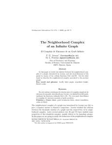 The Neighborhood Complex of an Infinite Graph F. G. Arenas