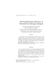The Fundamental Theorem of Calculus for Lebesgue Integral alculo