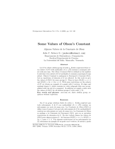 Some Values of Olson’s Constant Julio C. Subocz G. ()