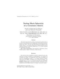Testing Block Sphericity of a Covariance Matrix Prueba de Esfericidad por Bloques