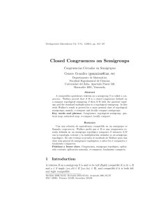 Closed Congruences on Semigroups Congruencias Cerradas en Semigrupos Genaro Gonz´alez ()
