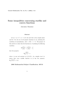Some inequalities concerning starlike and convex functions Antonino Mannino