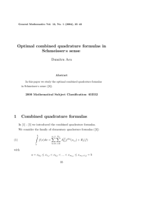 Optimal combined quadrature formulas in Schmeisser s sense 1
