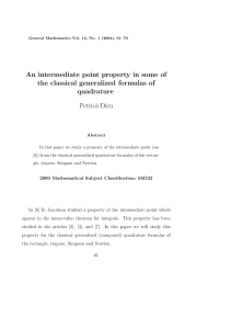 An intermediate point property in some of quadrature Petric˘