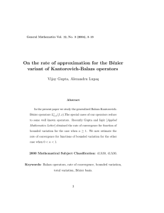 On the rate of approximation for the B´ ezier