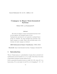 Conjugacy in Hyper Semi-dynamical Systems Molaei M.R. Iranmanesh F.