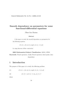 Smooth dependence on parameters for some functional-differential equations Olaru Ion Marian