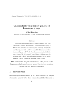 On manifolds with finitely generated homotopy groups Mihai Damian
